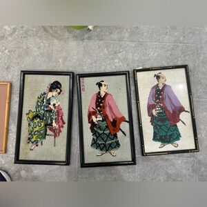 Geisha samurai sword needlepoint‎ art